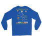 USS Abraham Lincoln (CVN-72) 1990 Around The Horn Long Sleeve Cruise Shirt – back view, royal