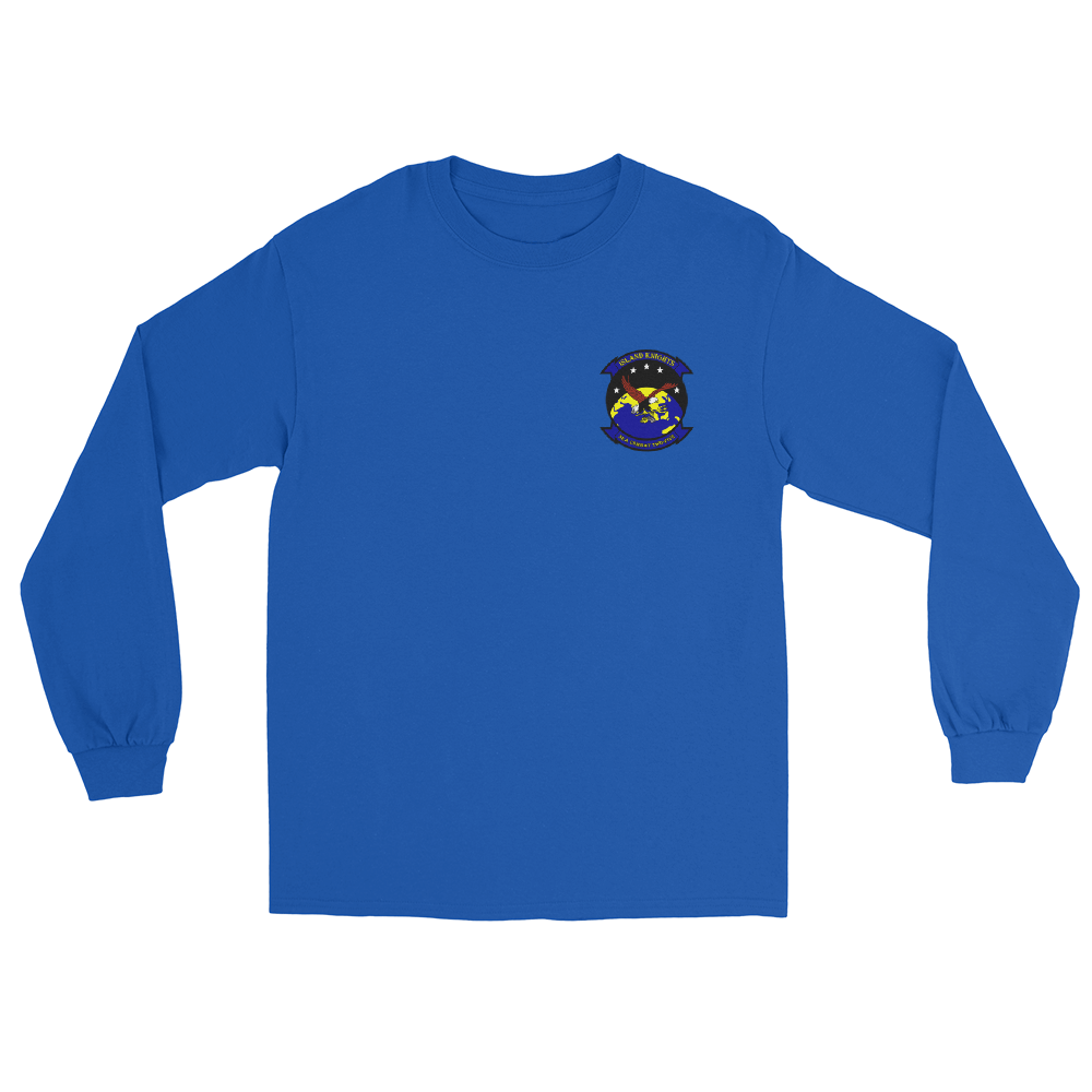 HSC-25 Island Knights Squadron Crest Long Sleeve T-Shirt – front view, royal