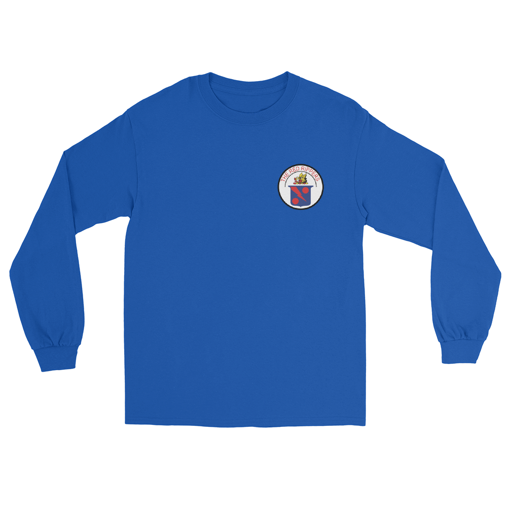 VF/VFA-11 Red Rippers Squadron Crest Long Sleeve T-Shirt – front view, royal