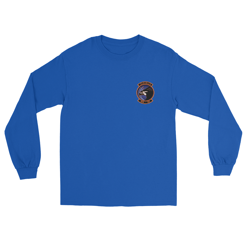 VFA-137 Kestrels Squadron Crest Long Sleeve T-Shirt – front view, royal