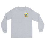 USS Peleliu (LHA-5) Ship's Crest Long Sleeve Shirt – front view, grey
