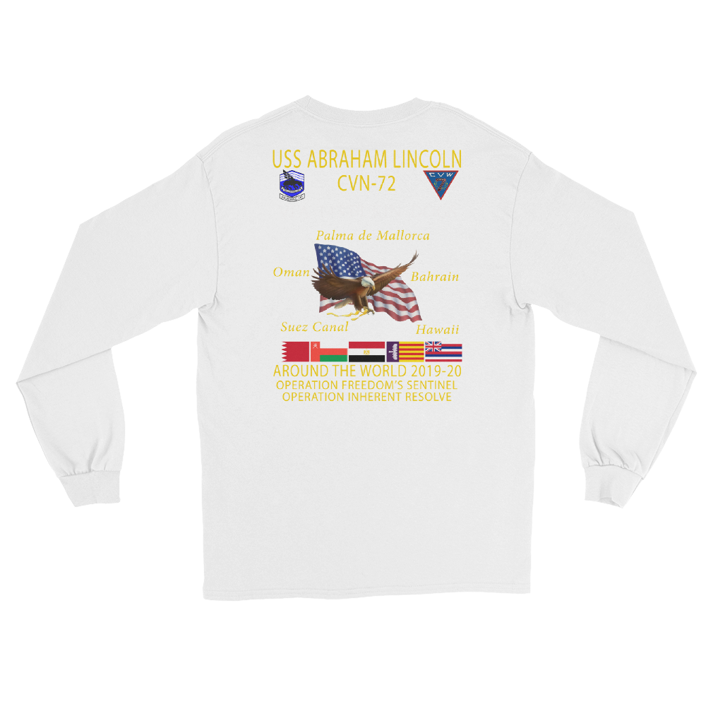 VFA-143 Pukin' Dogs 2019-20 Long Sleeve Cruise T-Shirt – back view, white