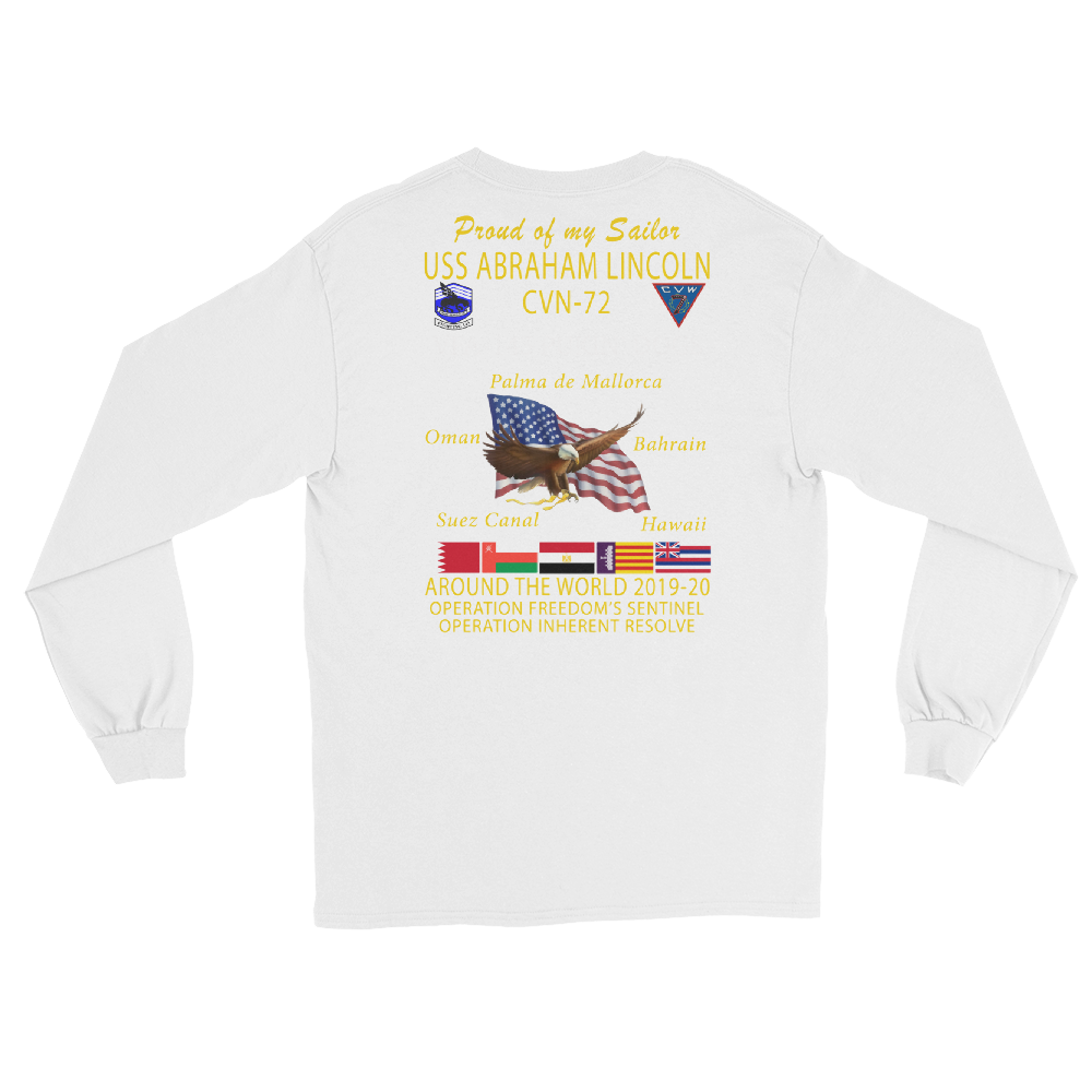 VFA-143 Pukin' Dogs 2019-20 Long Sleeve Cruise T-Shirt - Family – back view, white