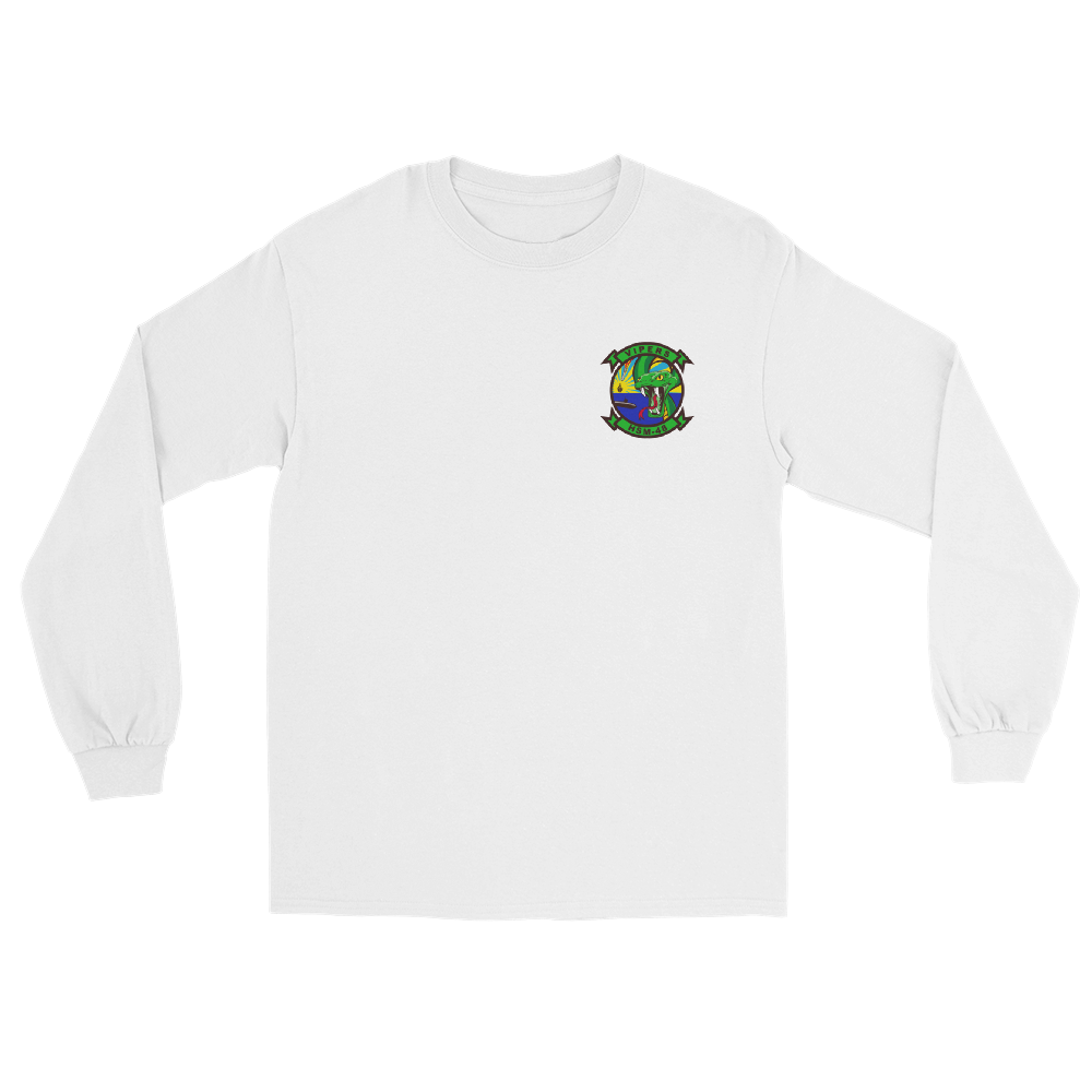 HSM-48 Vipers Squadron Crest Long Sleeve T-Shirt – front view, white