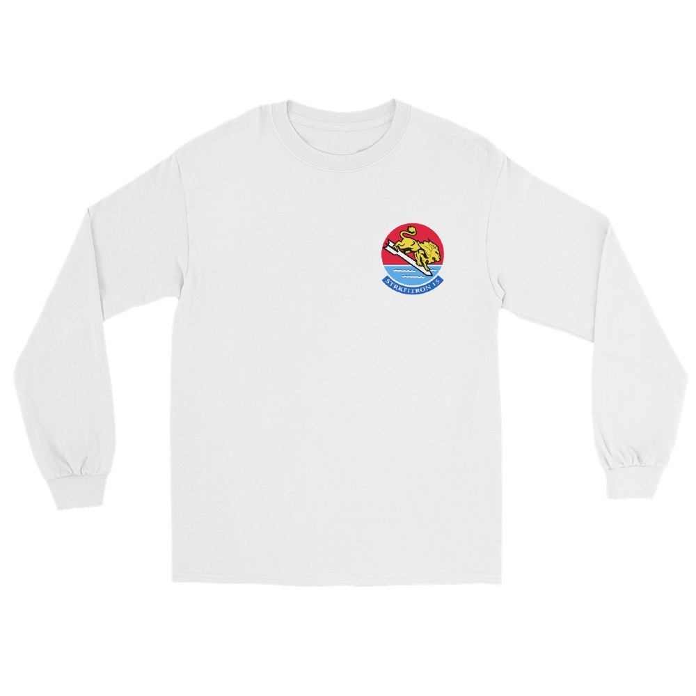 VFA-15 Valions Squadron Crest Long Sleeve T-Shirt – front view, white