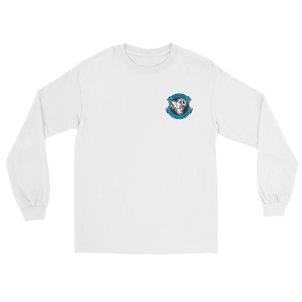 VFA-83 Rampagers Squadron Crest Long Sleeve T-Shirt – front view, white