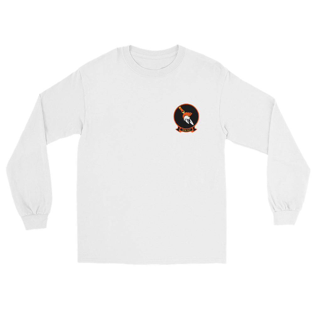 VFA-147 Argonauts Squadron Crest Long Sleeve T-Shirt – front view, white