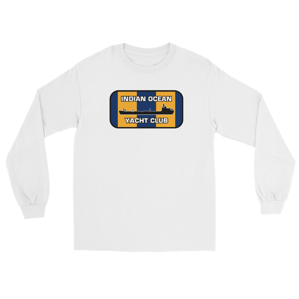 Indian Ocean Yacht Club Long Sleeve T-Shirt – front view, white