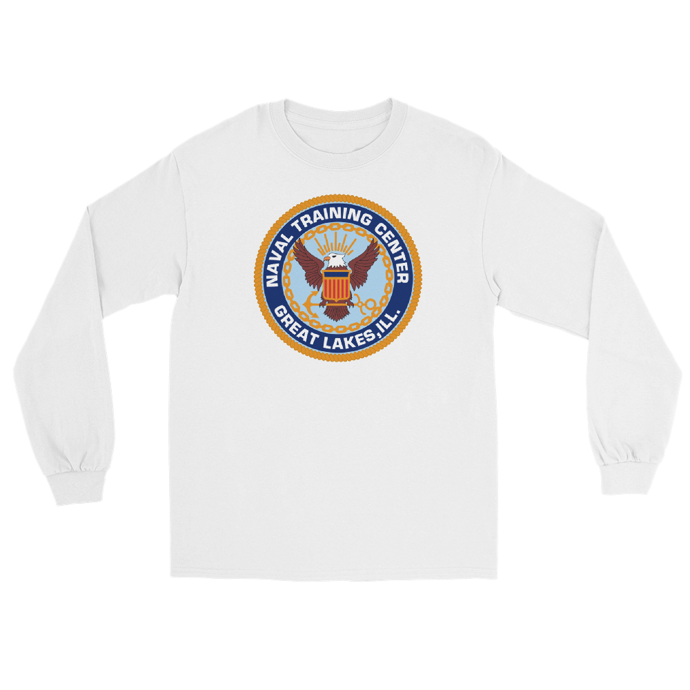 NTC Great Lakes Crest Long Sleeve T-Shirt – front view, white