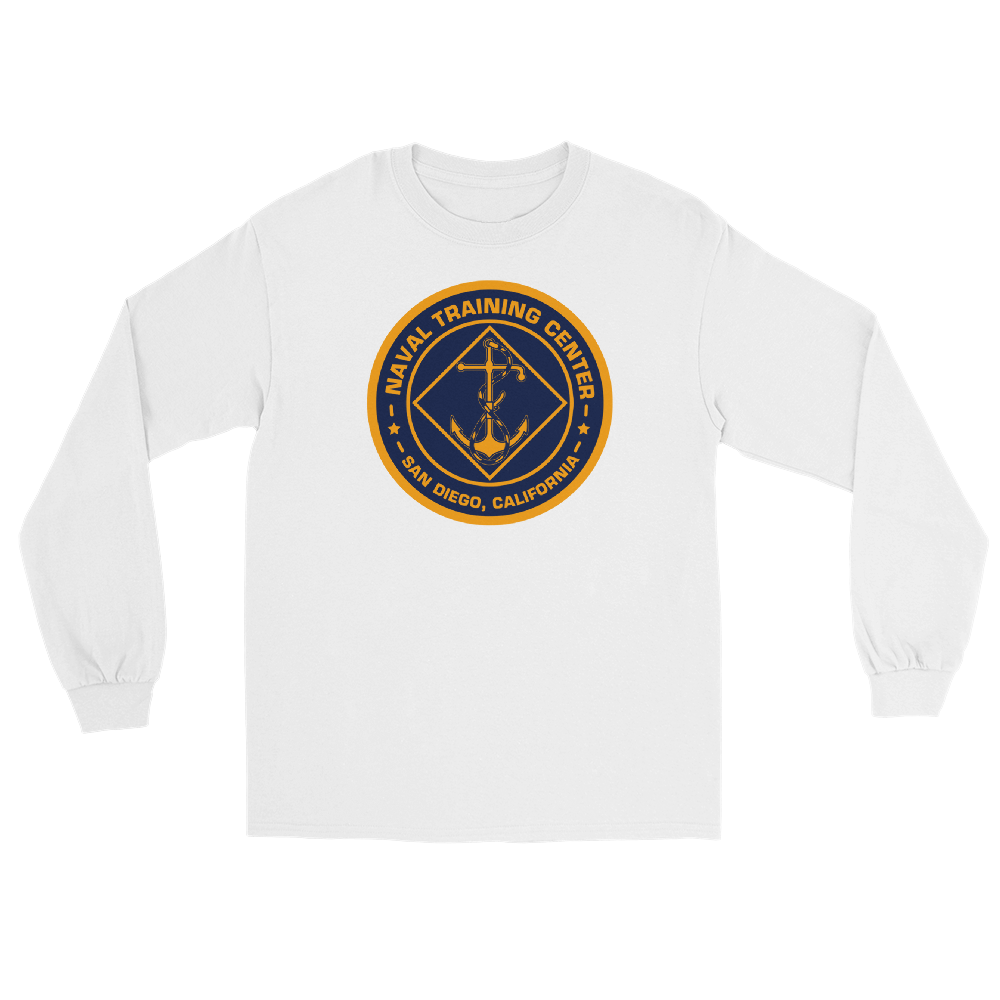 NTC San Diego Crest Long Sleeve T-Shirt – front view, white