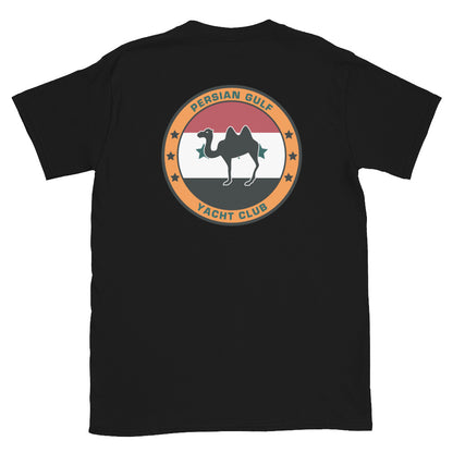 USS Dwight D. Eisenhower (CVN-69) Persian Gulf Yacht Club Shirt – back view, black