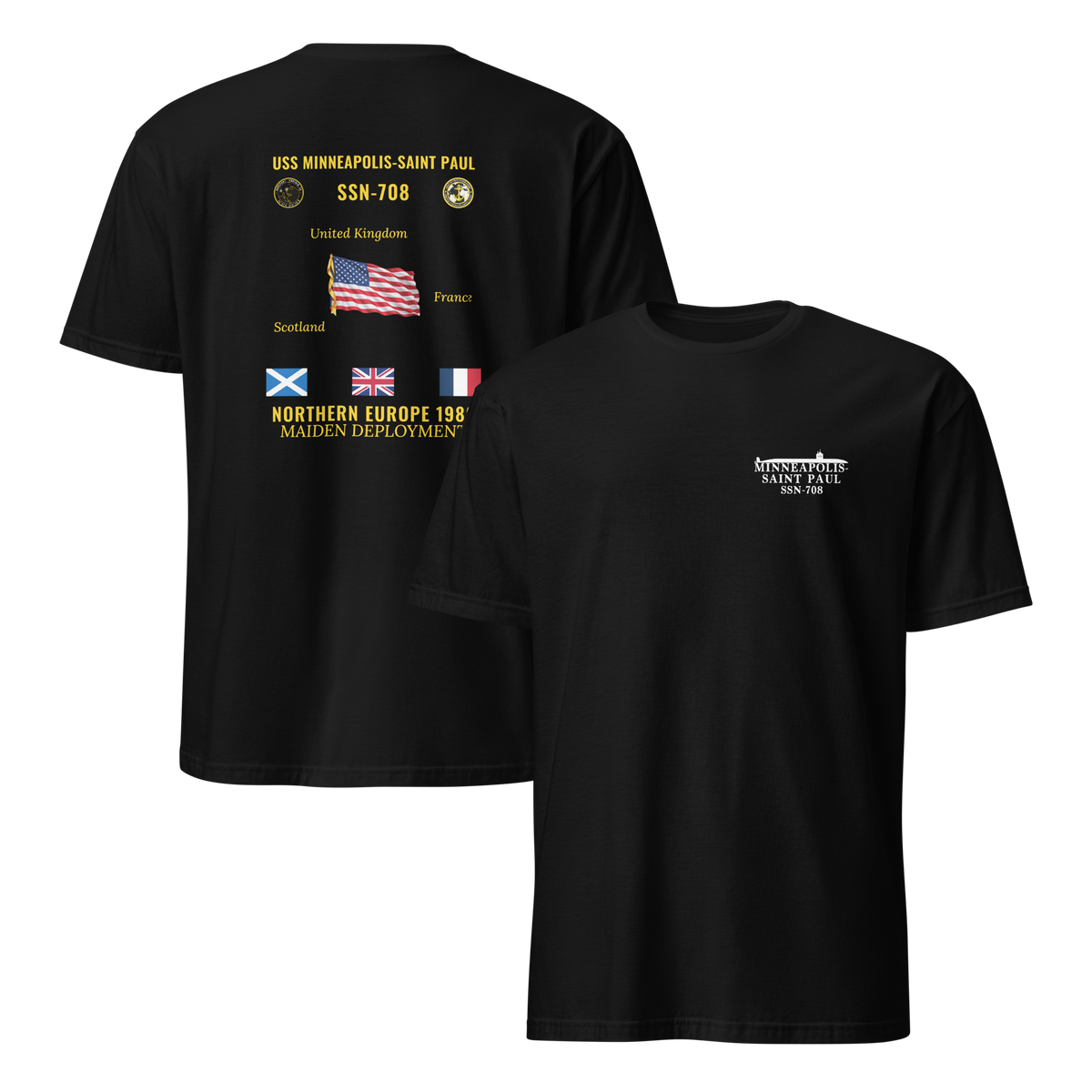 USS Minneapolis-Saint Paul (SSN-708) 1986 Northern Europe Cruise Shirt