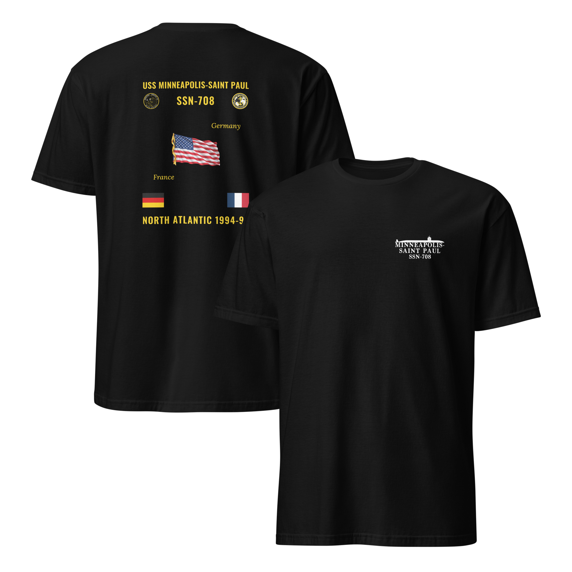 USS Minneapolis-Saint Paul (SSN-708) 1994-95 North Atlantic Cruise Shirt