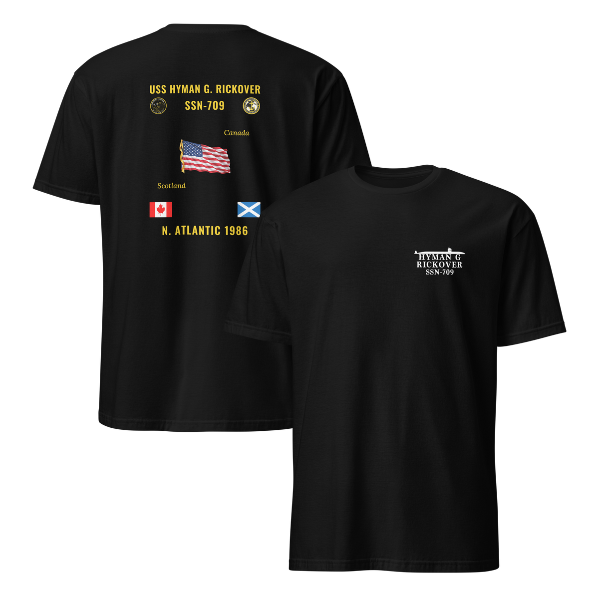 USS Hyman G. Rickover (SSN-709) 1986 N. Atlantic Cruise Shirt