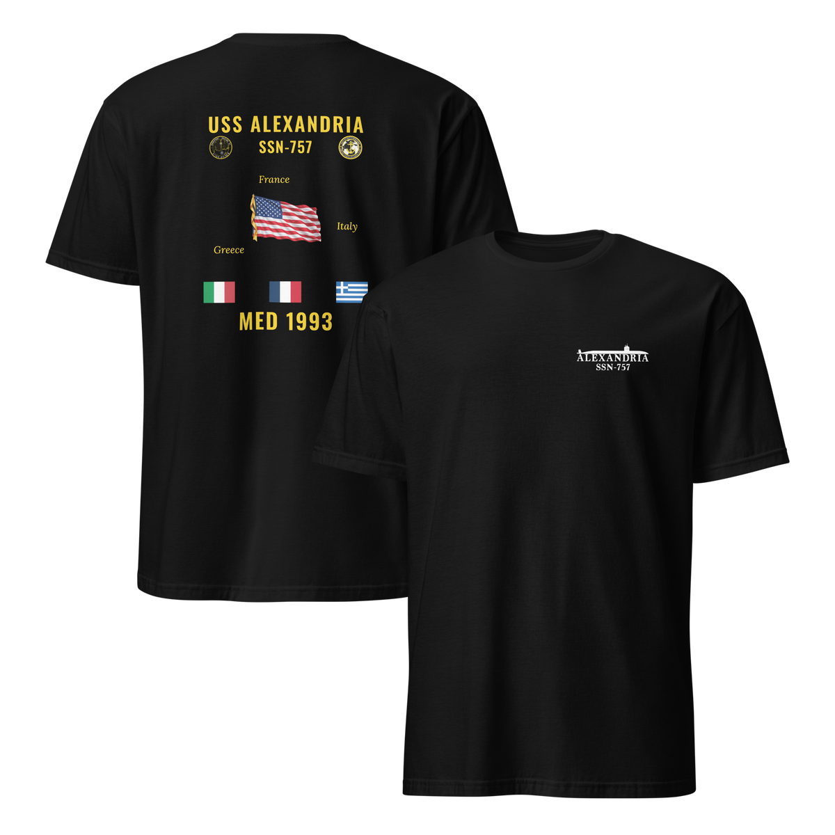 USS Alexandria (SSN-757) 1993 Med Cruise Shirt