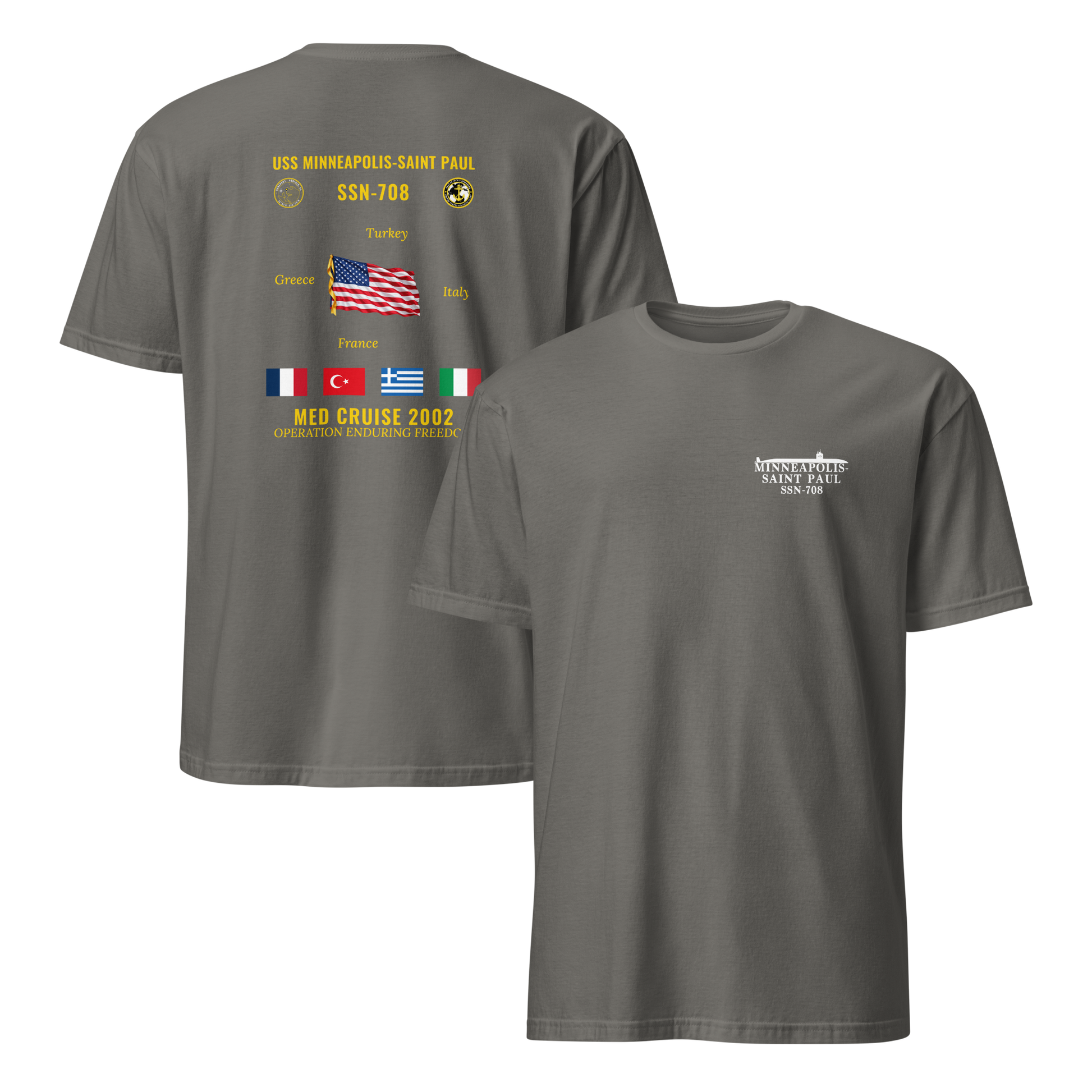 USS Minneapolis-Saint Paul (SSN-708) 2002 Med Cruise Shirt