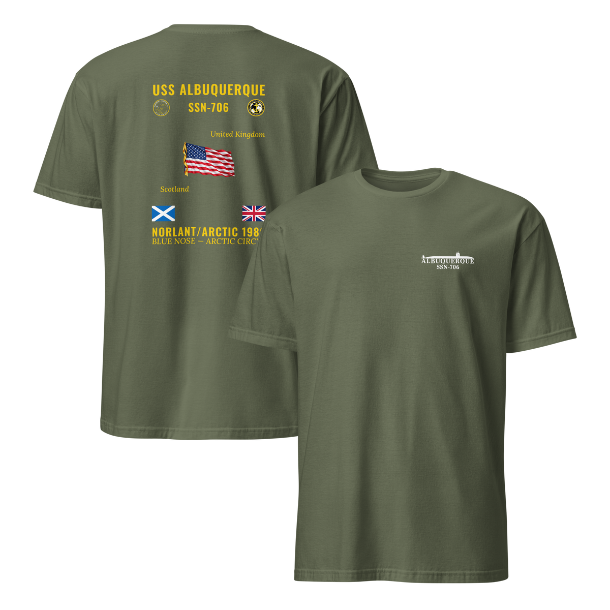 USS Albuquerque (SSN-706) 1986 NORLANT/Arctic Cruise Shirt