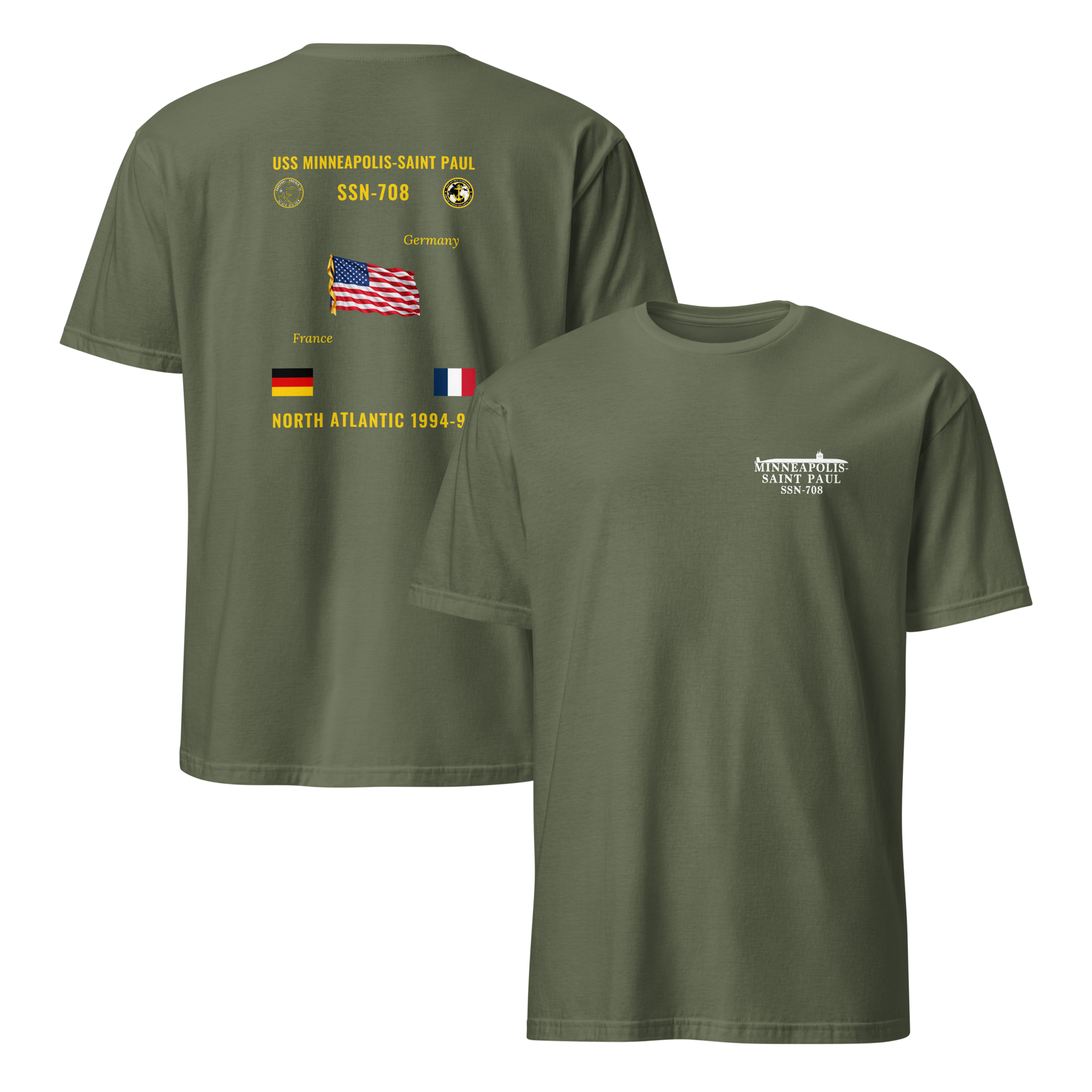 USS Minneapolis-Saint Paul (SSN-708) 1994-95 North Atlantic Cruise Shirt