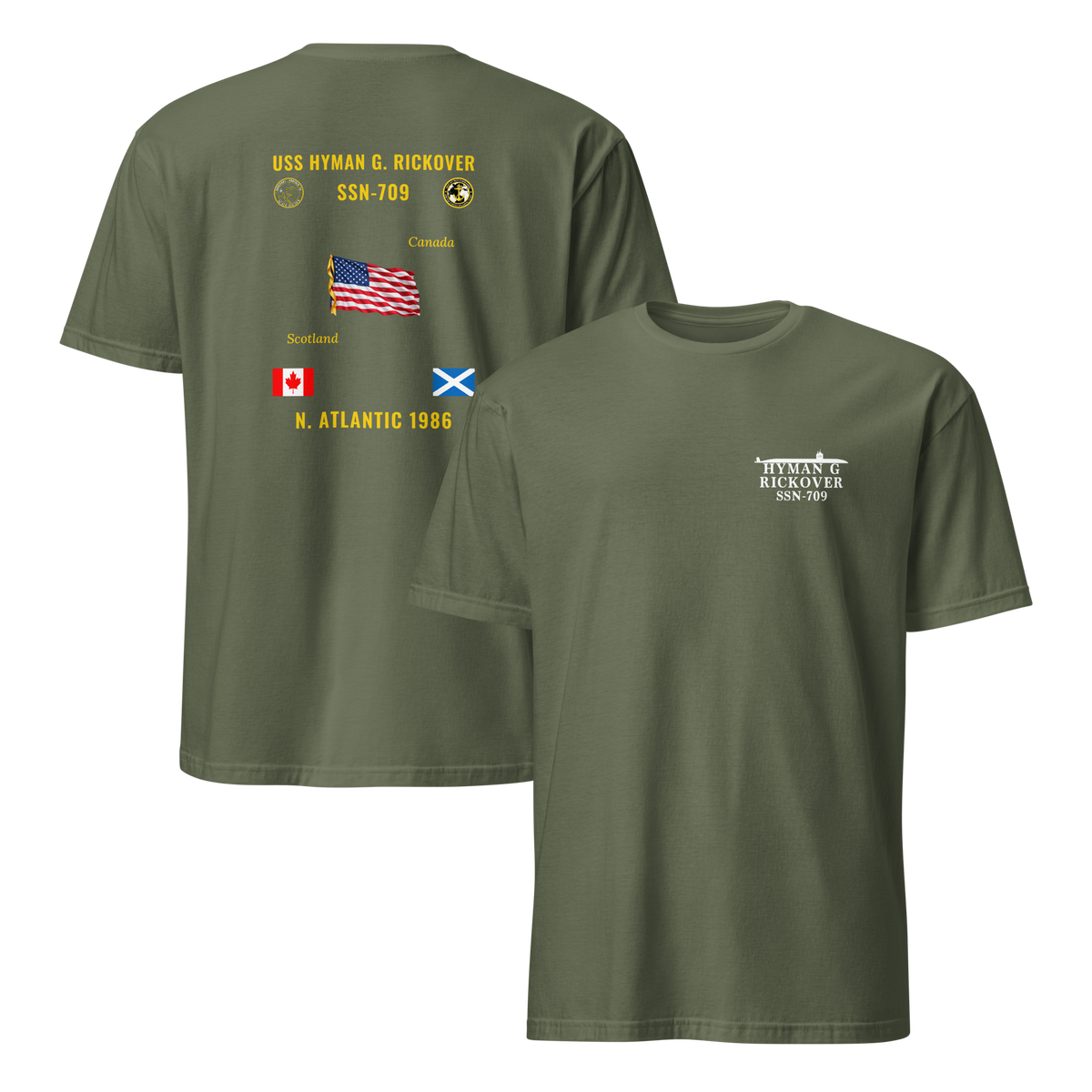 USS Hyman G. Rickover (SSN-709) 1986 N. Atlantic Cruise Shirt
