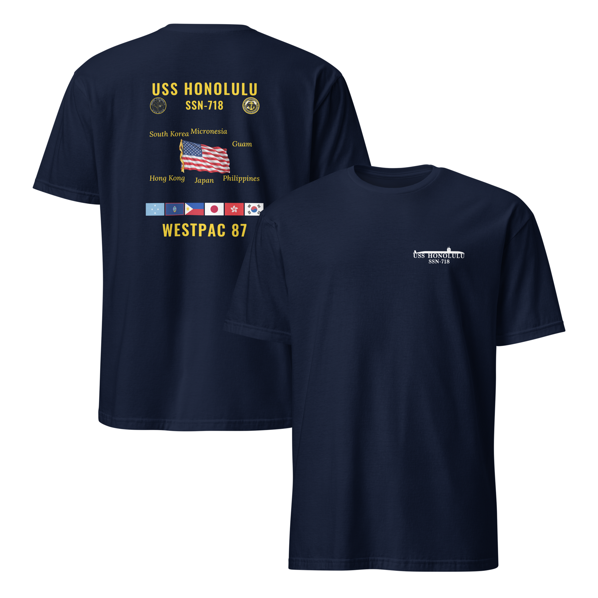 USS Honolulu (SSN-718) 1987 WestPac Cruise Shirt