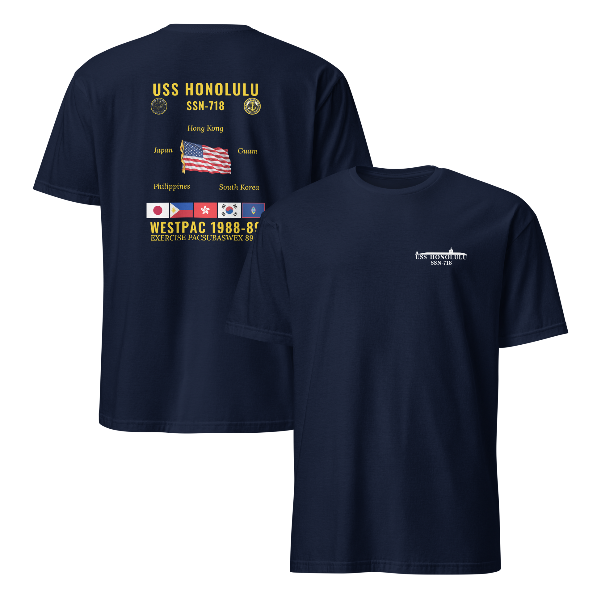 USS Honolulu (SSN-718) 1988-89 WestPac Cruise Shirt