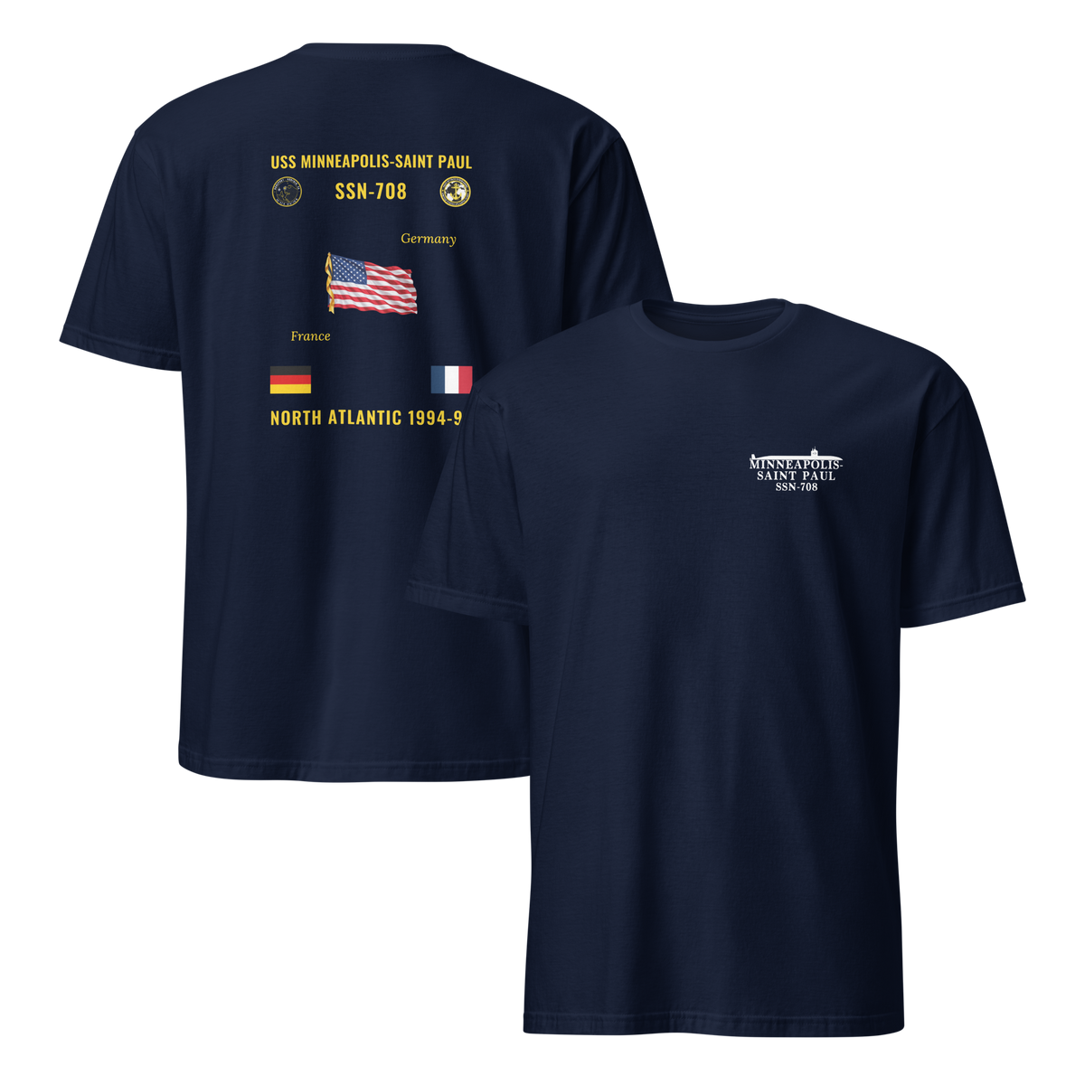 USS Minneapolis-Saint Paul (SSN-708) 1994-95 North Atlantic Cruise Shirt