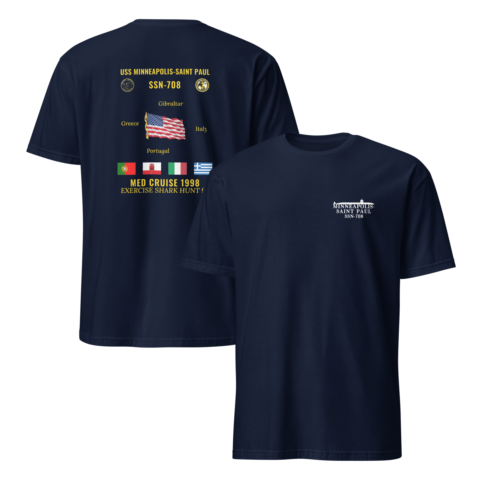 USS Minneapolis-Saint Paul (SSN-708) 1998 Med Cruise Shirt