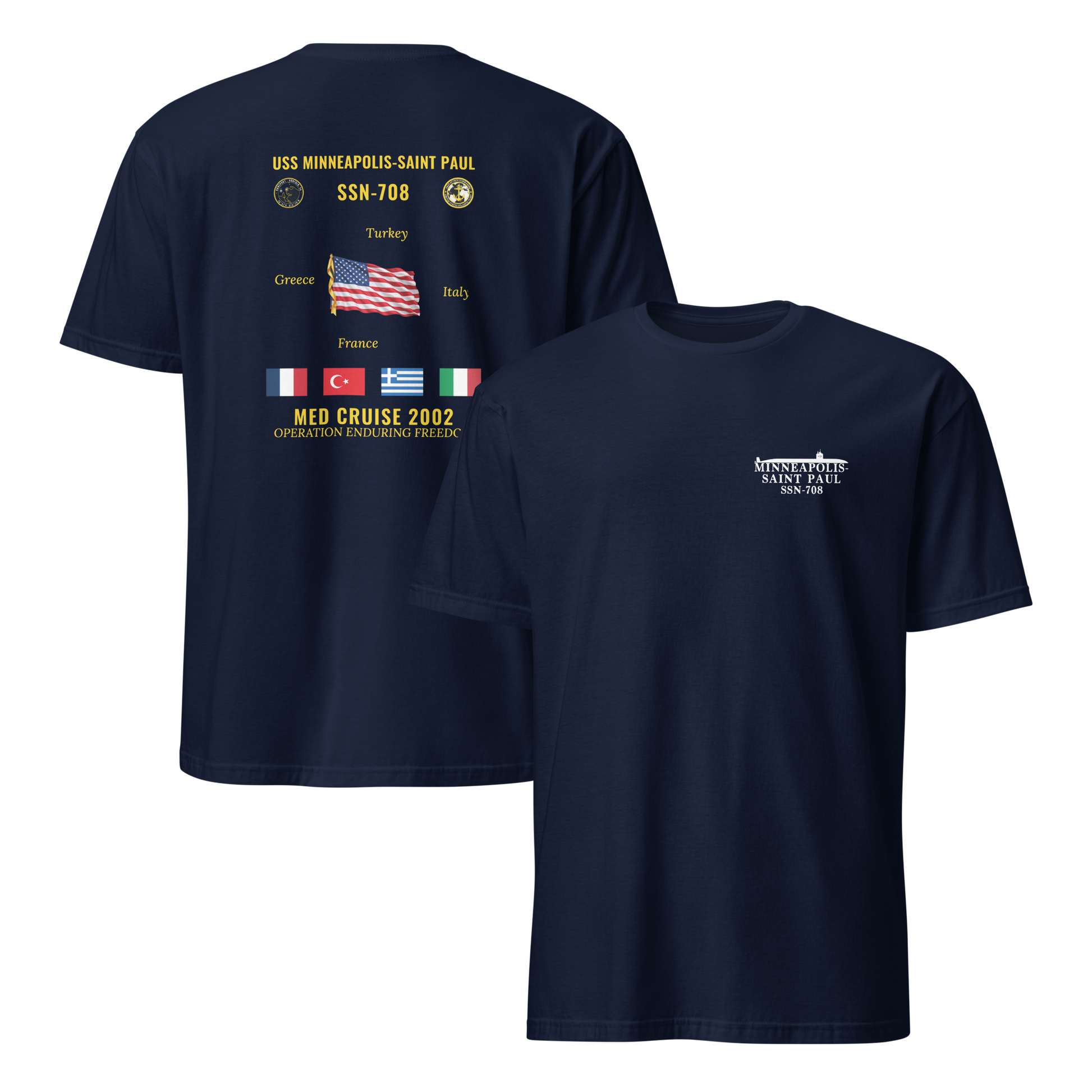 USS Minneapolis-Saint Paul (SSN-708) 2002 Med Cruise Shirt
