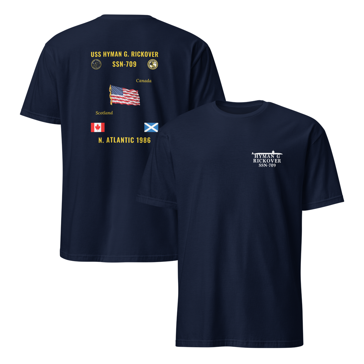 USS Hyman G. Rickover (SSN-709) 1986 N. Atlantic Cruise Shirt