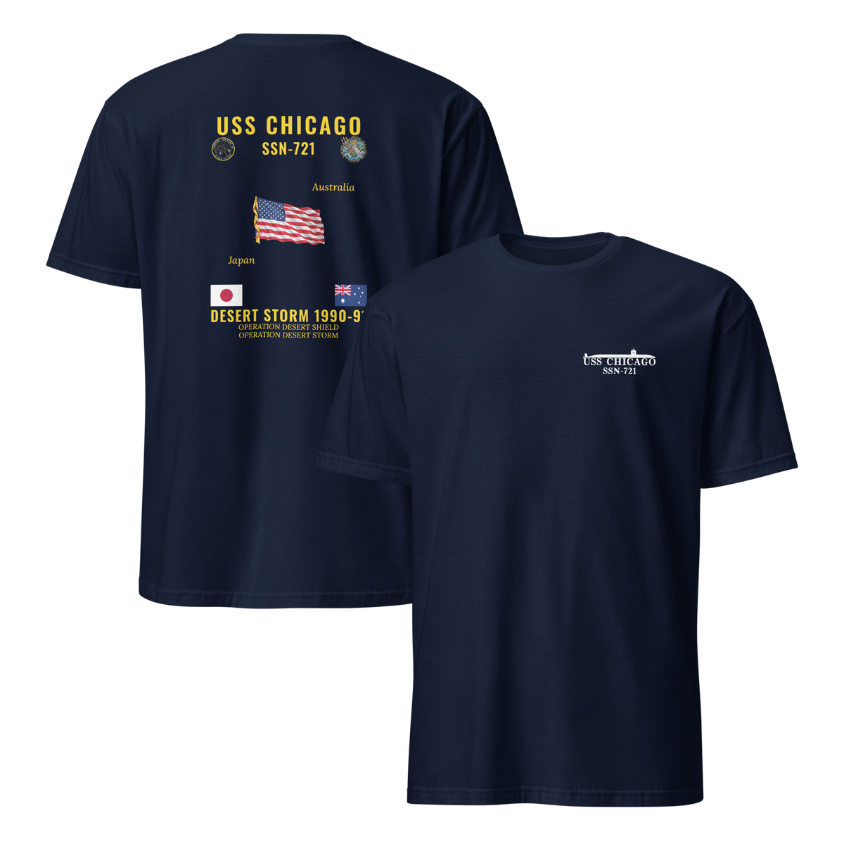 USS Chicago (SSN-721) 1990-91 Desert Storm Cruise Shirt