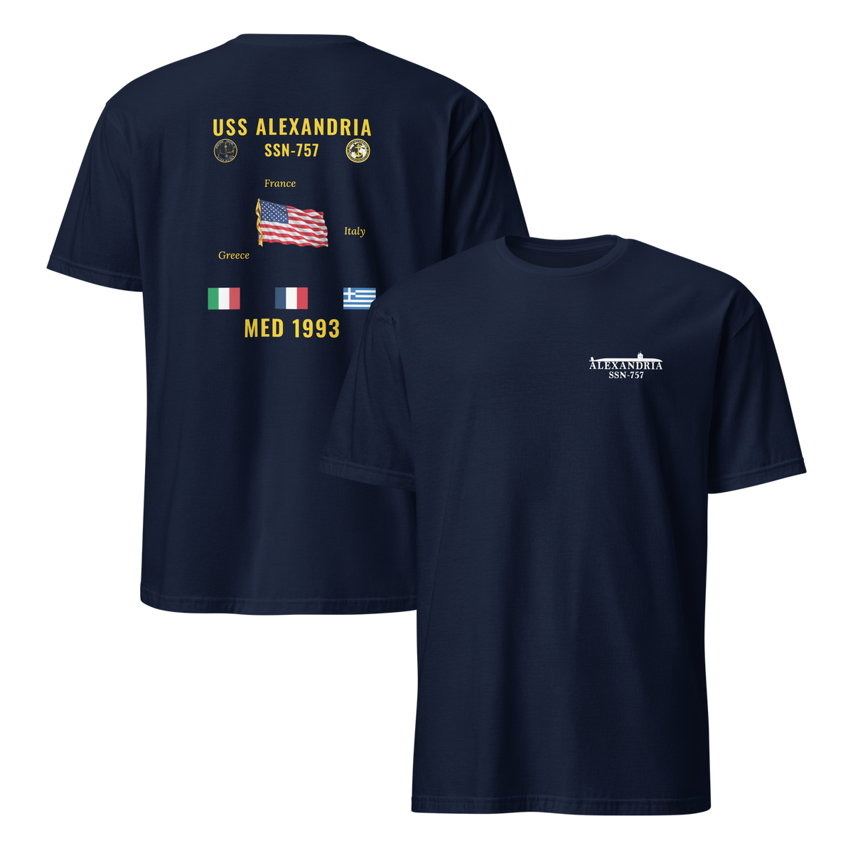USS Alexandria (SSN-757) 1993 Med Cruise Shirt