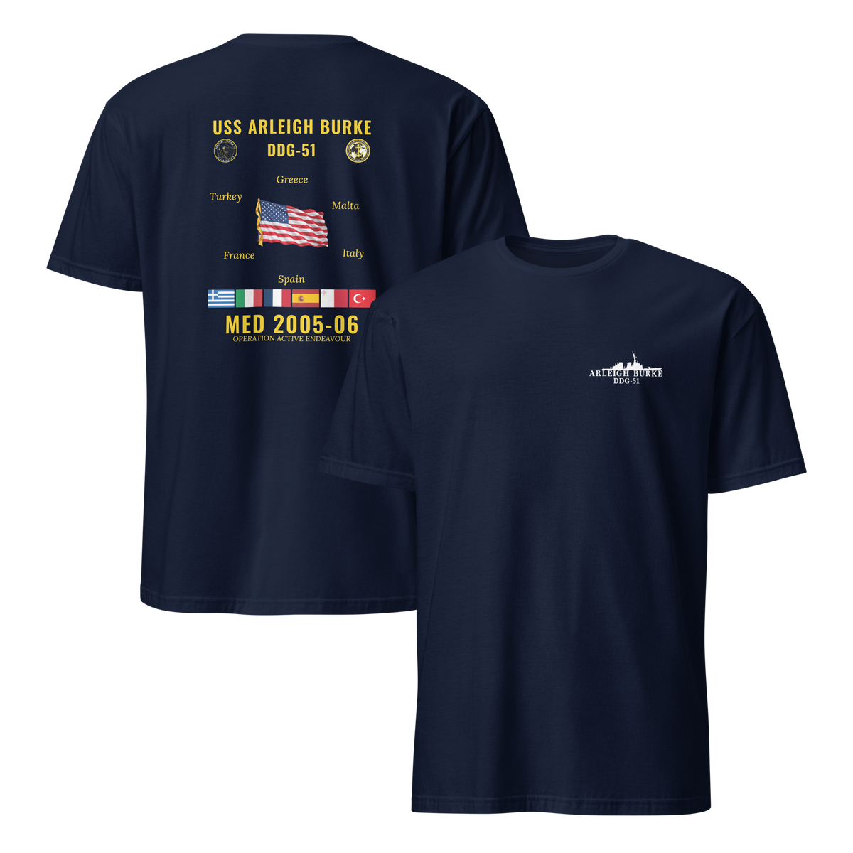 USS Arleigh Burke (DDG-51) 2005-06 Med Cruise Shirt