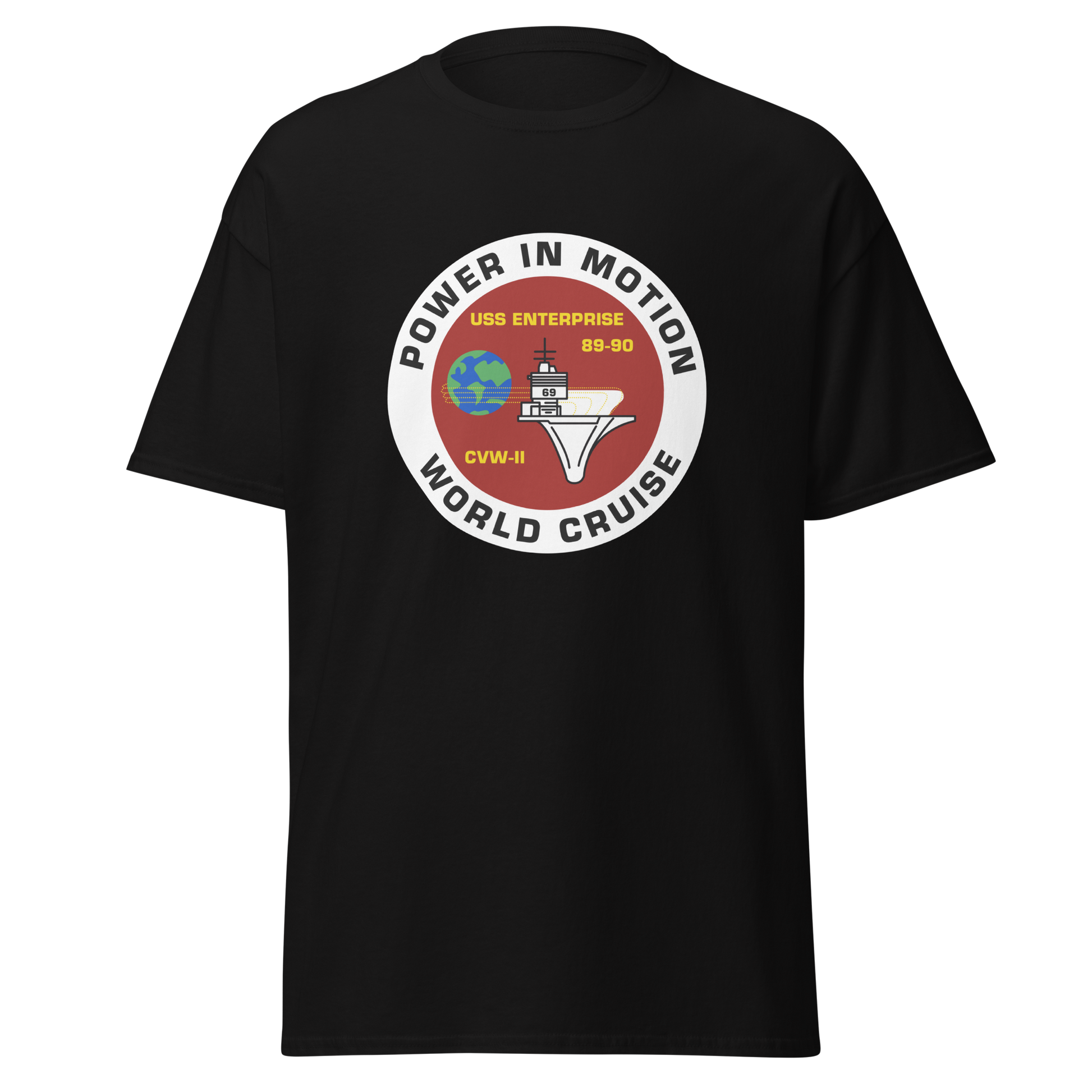 USS Enterprise (CVN-65) '89-'90 Power in Motion Cruise Shirt