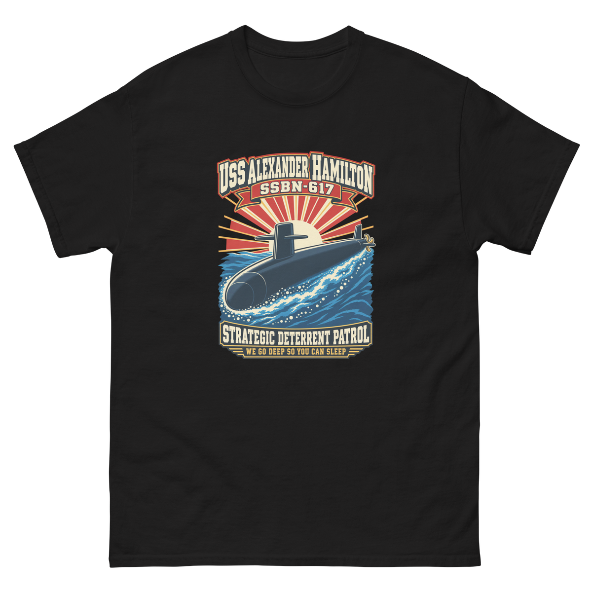 USS Alexander Hamilton (SSBN-617) Deterrent Patrol Shirt - Retro