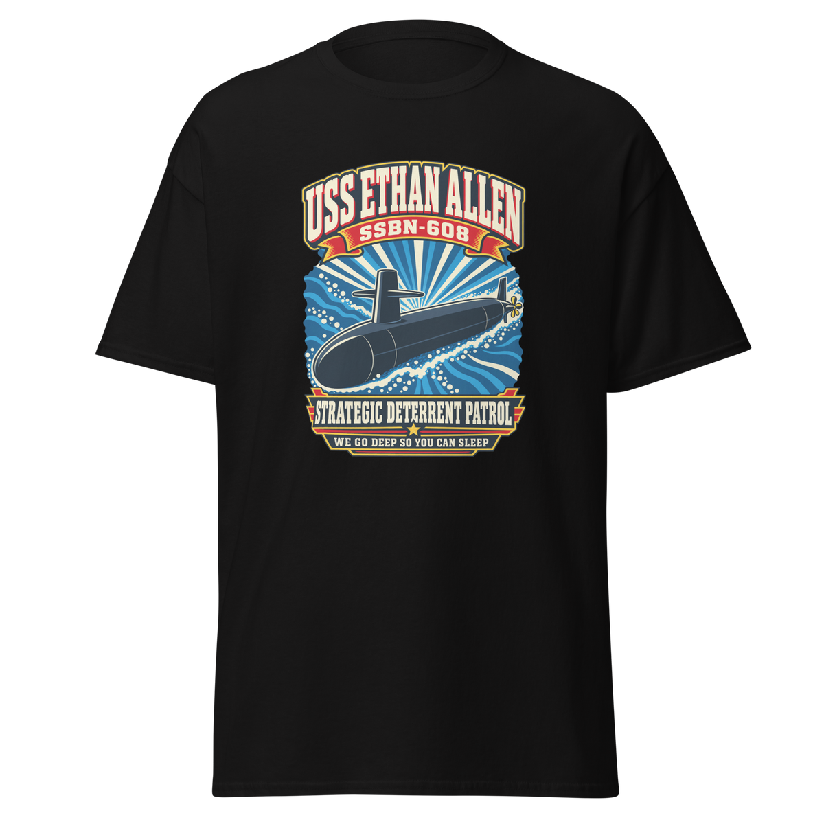 USS Ethan Allen (SSBN-608) Deterrent Patrol Shirt - Retro