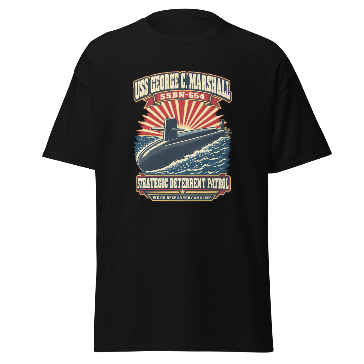 USS George C. Marshall (SSBN-654) Deterrent Patrol Shirt - Retro