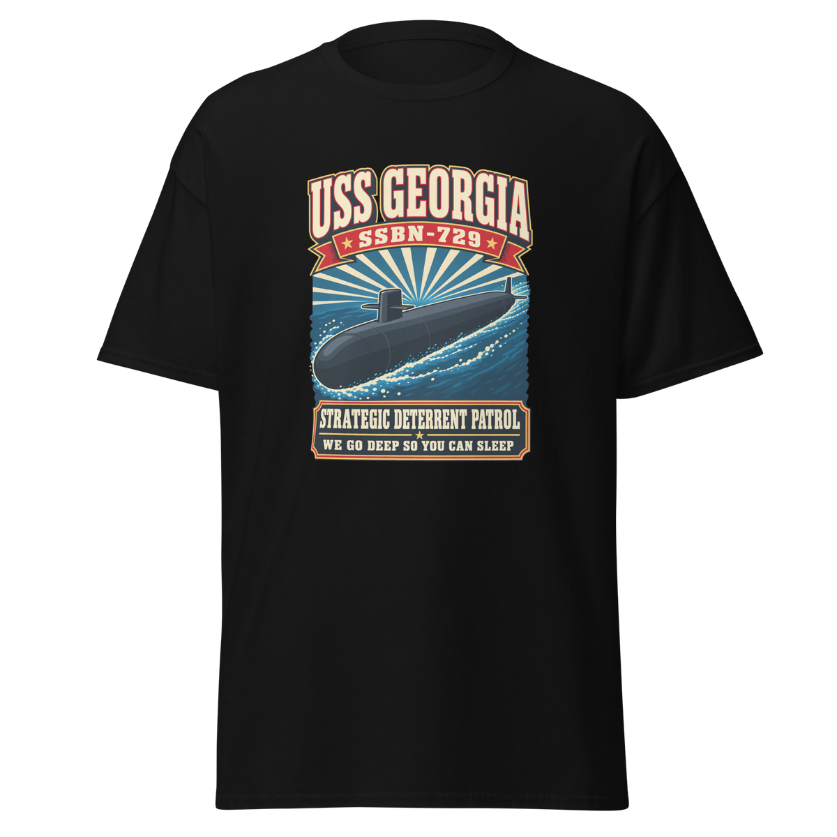 USS Georgia (SSBN-729) Deterrent Patrol Shirt - Retro