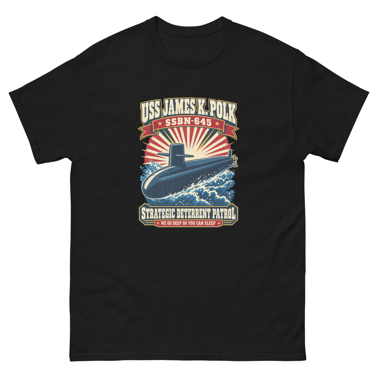 USS James K. Polk (SSBN-645) Deterrent Patrol Shirt - Retro