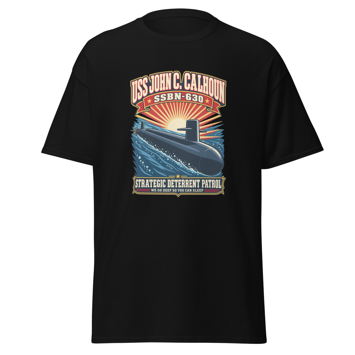 USS John C. Calhoun (SSBN-630) Deterrent Patrol Shirt - Retro
