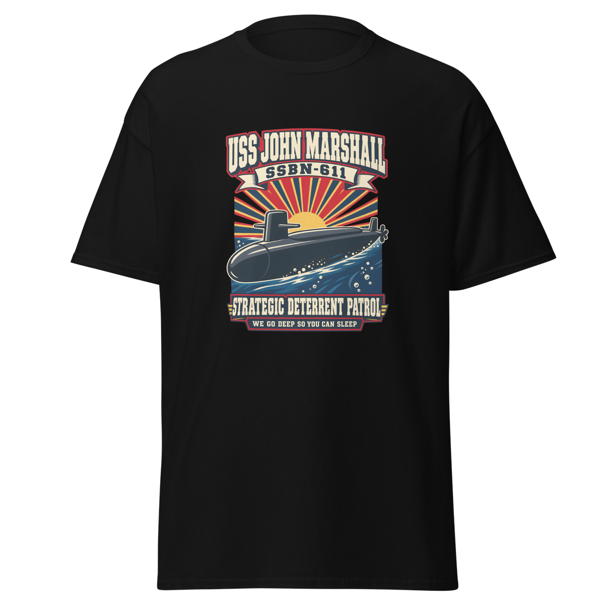 USS John Marshall (SSBN-611) Deterrent Patrol Shirt - Retro