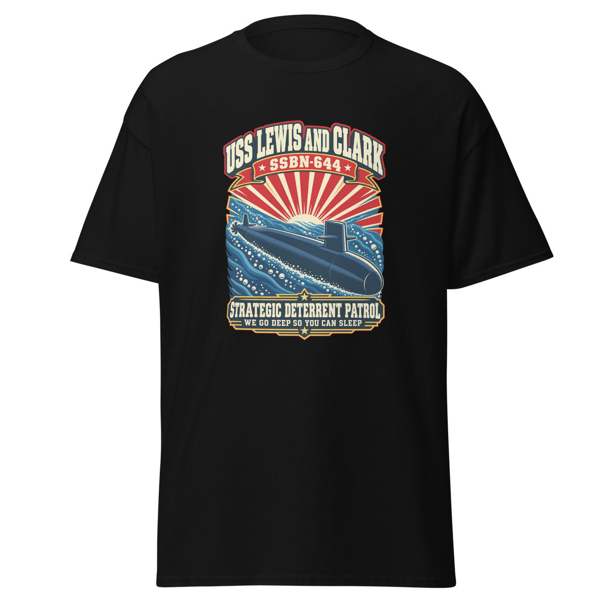 USS Lewis and Clark (SSBN-644) Deterrent Patrol Shirt - Retro