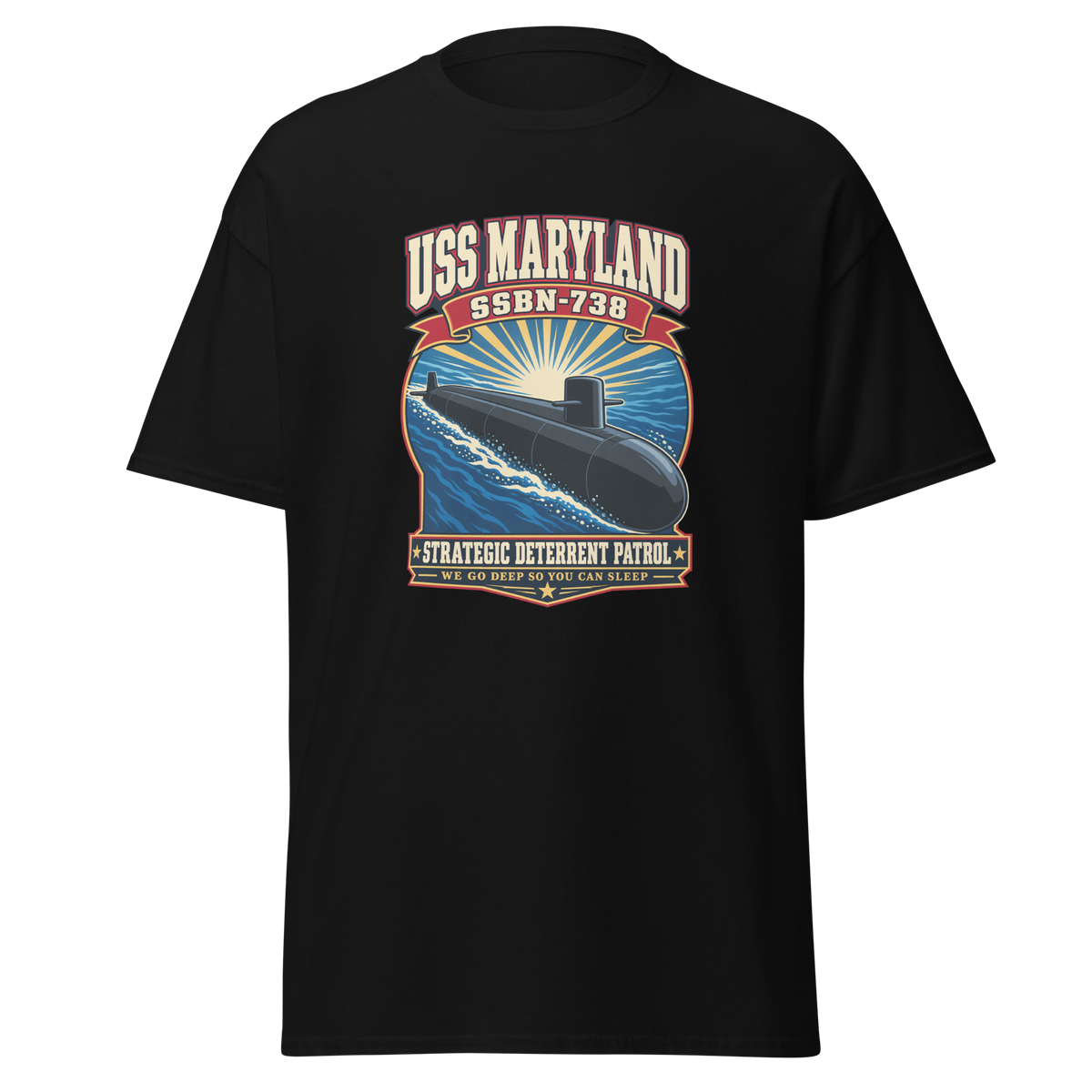 USS Maryland (SSBN-738) Deterrent Patrol Shirt - Retro