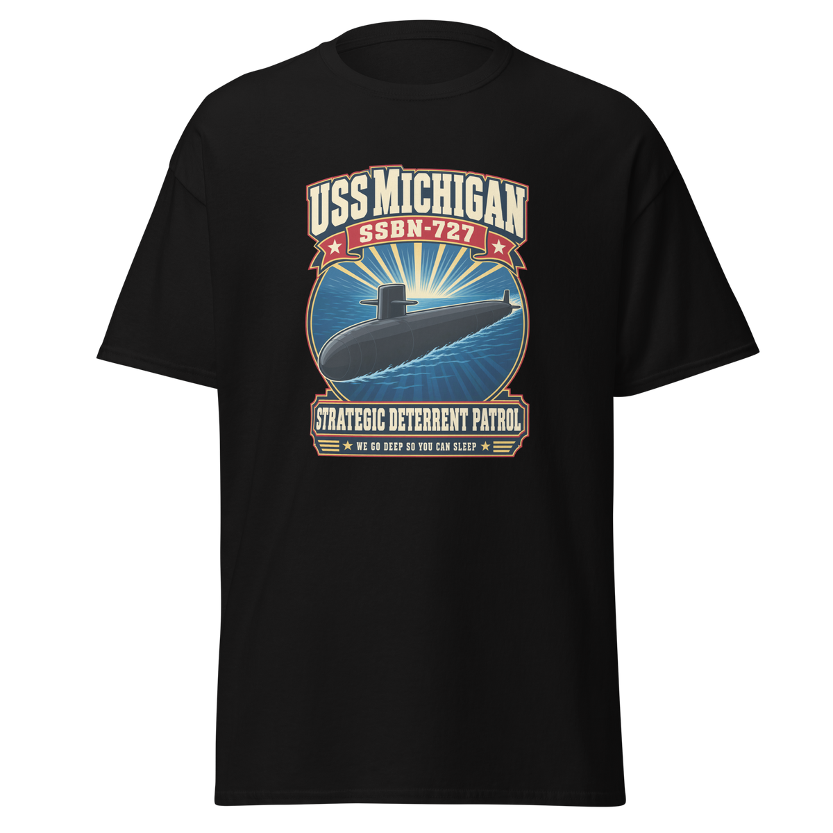 USS Michigan (SSBN-727) Deterrent Patrol Shirt - Retro