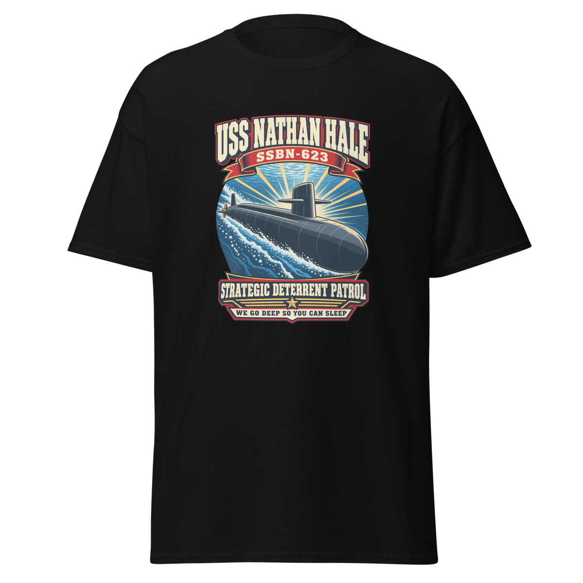 USS Nathan Hale (SSBN-623) Deterrent Patrol Shirt - Retro