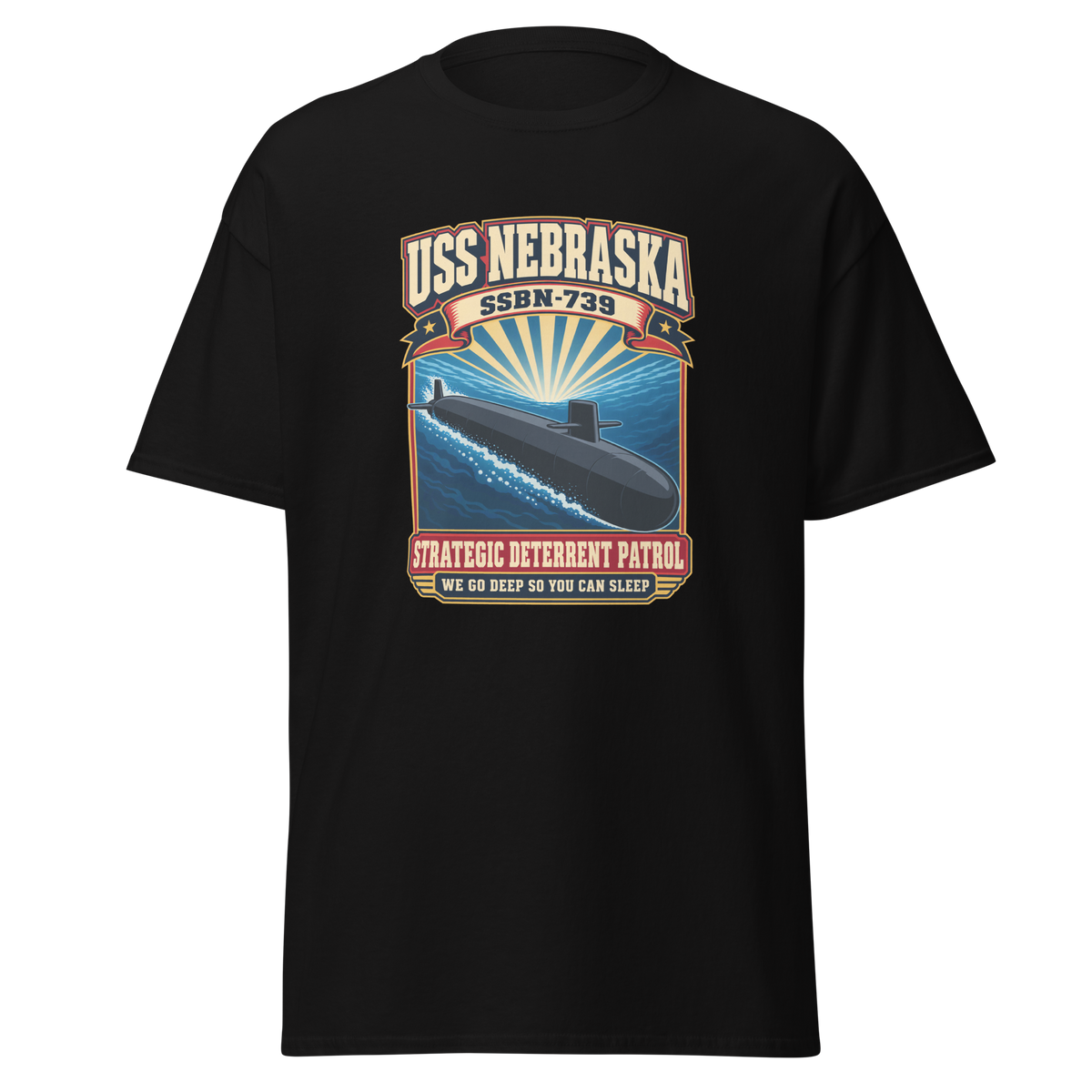 USS Nebraska (SSBN-739) Deterrent Patrol Shirt - Retro