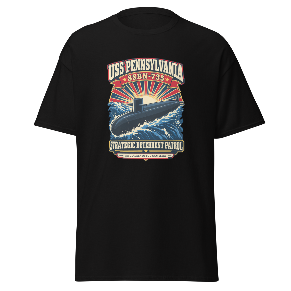 USS Pennsylvania (SSBN-735) Deterrent Patrol Shirt - Retro