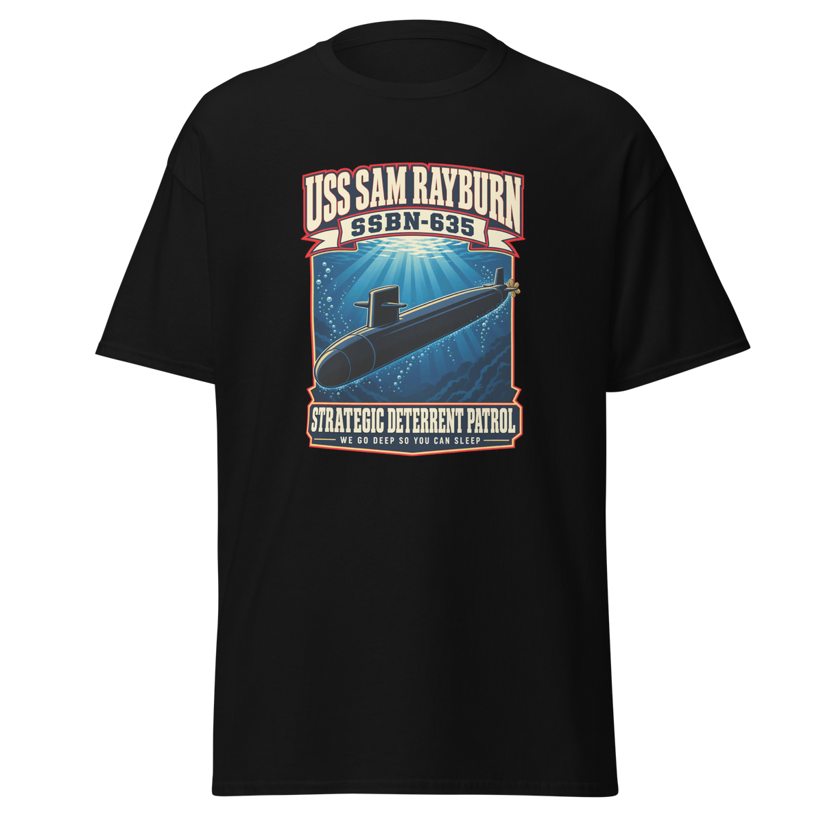 USS Sam Rayburn (SSBN-635) Deterrent Patrol Shirt - Retro