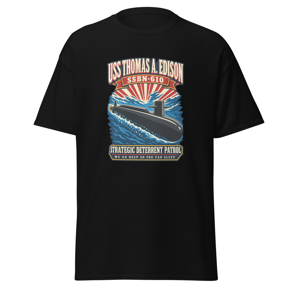 USS Thomas A. Edison (SSBN-610) Deterrent Patrol Shirt - Retro
