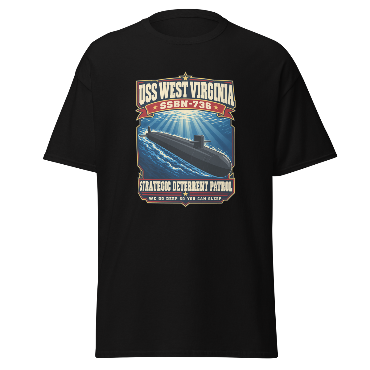 USS West Virginia (SSBN-736) Deterrent Patrol Shirt - Retro