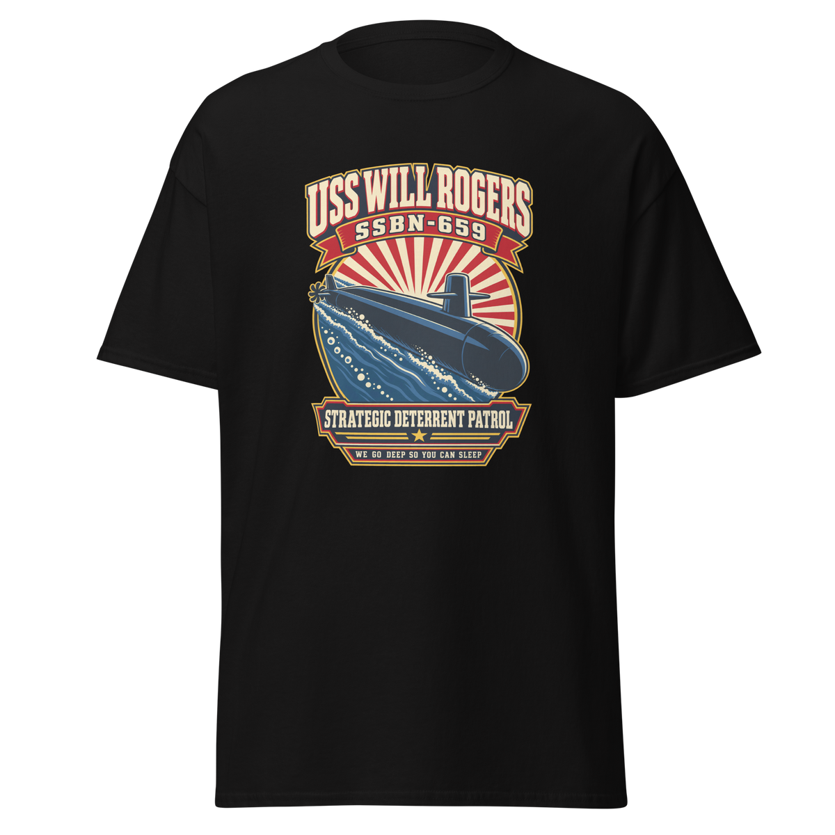 USS Will Rogers (SSBN-659) Deterrent Patrol Shirt - Retro